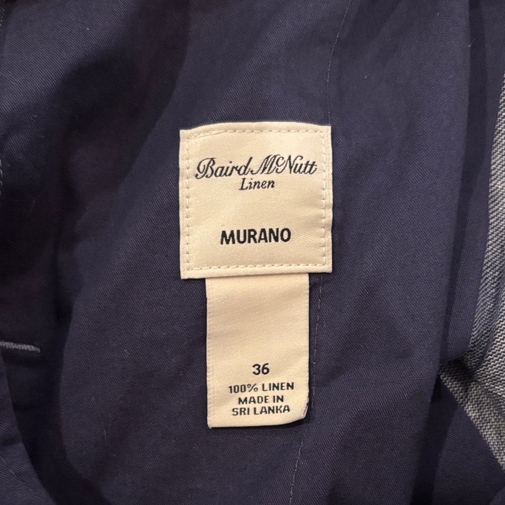 Murano Blue Men's Flat Front Linen Shorts - Picture 2 of 3